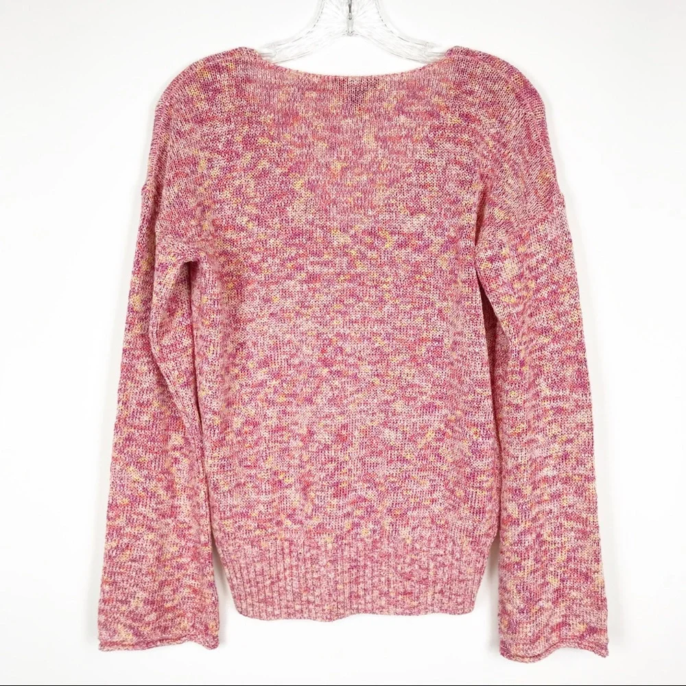 J. Crew‎ Flared Sleeve Marled Swing Sweater V-Neck